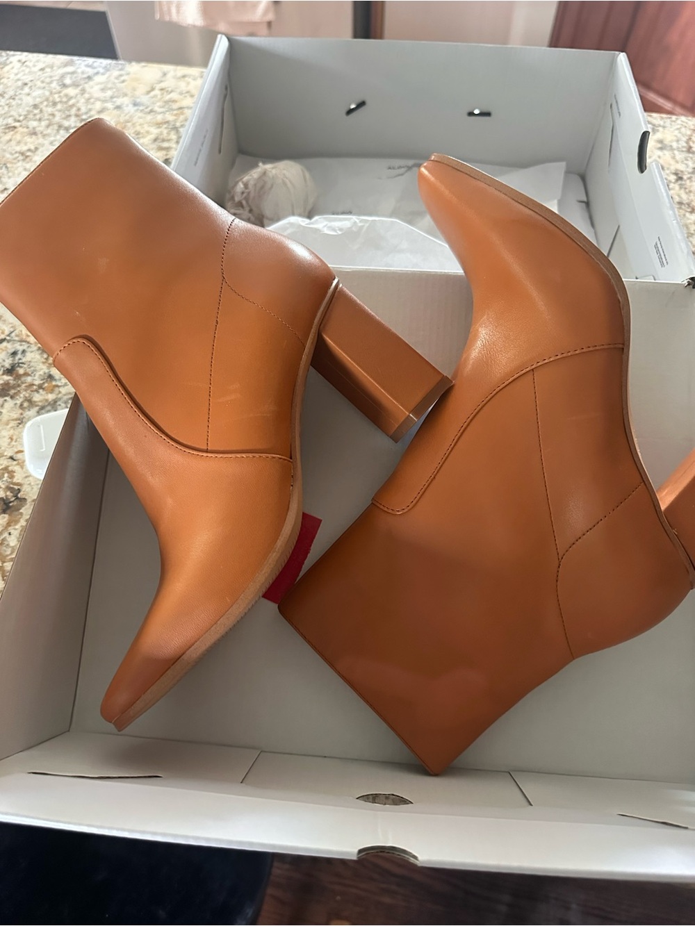 Aldo TheLiven Cognac Block Heel Ankle Boots - Picture 12 of 13